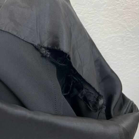 Jill Stuart Black Crepe Satin Ruffle Asymmetrical Neckline Jumpsuit Size 8 - Picture 10 of 12